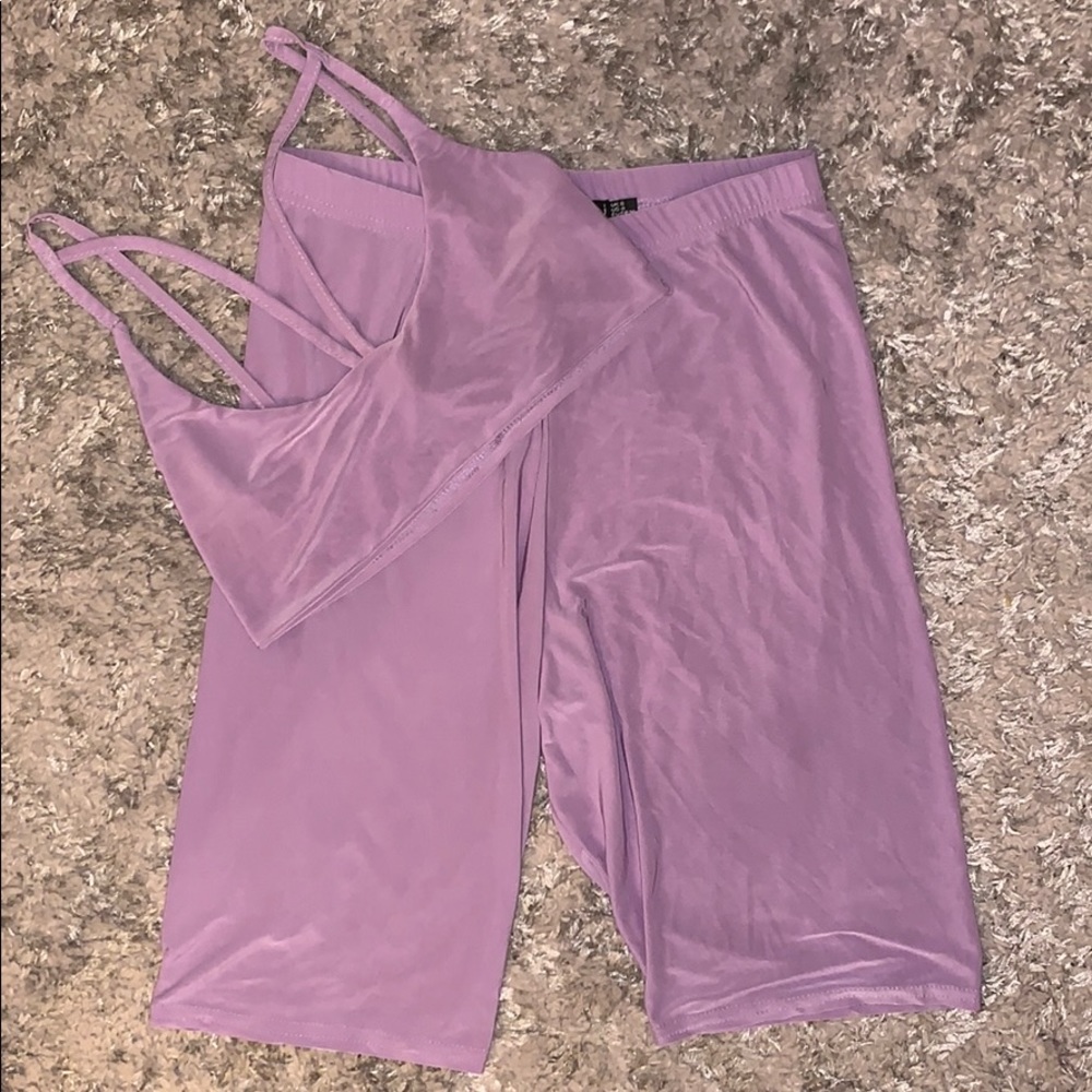 biker top/short set